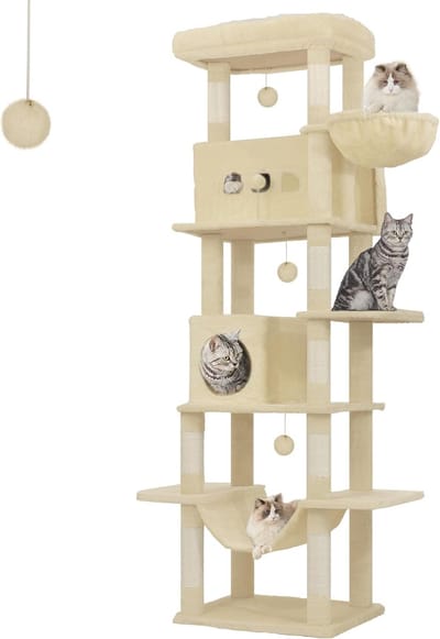 Lexium Krabpaal voor zware katten - Krabpaal voor grote katten - Stevige krabpaal - Geschikt voor grote en zware katten