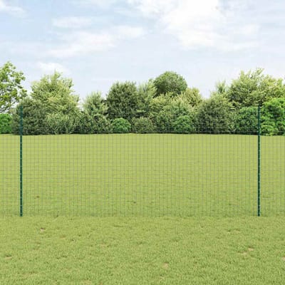 vidaXL - Euro-hek - met - palen - 10 - x - 1,4 - m - PVC-Coated - Staal - Groen - Mesh