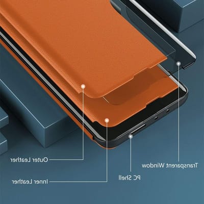 Beschermende Flip Folio Hoes met Doorzichtig Venster voor Samsung Galaxy S25 FE - Anti-Scratch, Volledige Behuizing, Standaardfunctie en Duurzaam Ontwerp