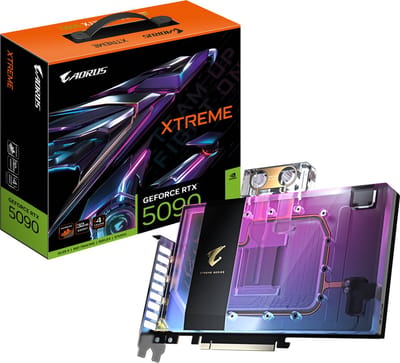 GIGABYTE NVIDIA GeForce RTX 5090 AORUS XTREME WATERFORCE WB 32G - Videokaart - 32GB - GDDR7 - PCIe 5.0 - 1x HDMI 2.1 - 3x DisplayPort 2.1