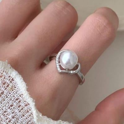 Panjbj   Bague en Cuivre Zirconium Perle Pour Femmes Doux Classique Romantique Design Mode Minimaliste Bijoux Cadeau Dropshipping