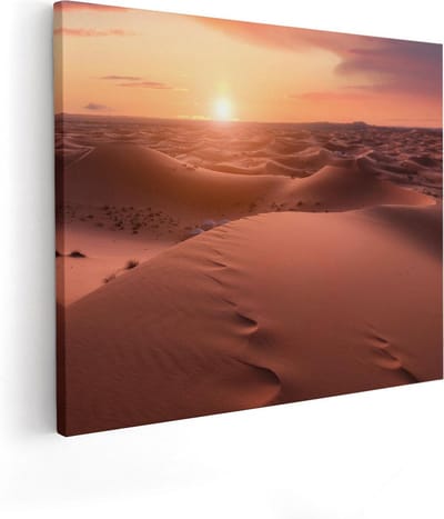 Artaza Canvas Schilderij Zandduinen Marokko - 50x40 cm - Wanddecoratie Natuur - Muurdecoratie Woonkamer - Kamer Accessoires Landschap