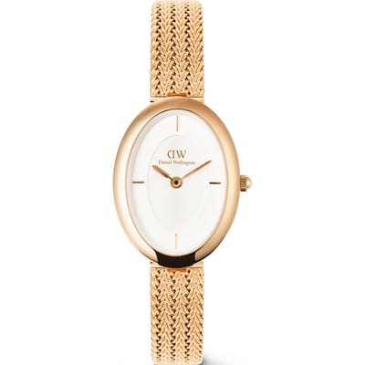 Daniel Wellington DW Watch Juliette Braided Mesh White Sunray Rose Gold 20x26mm