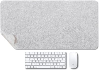 Famanu – Vilten bureauonderlegger - antislip muismat - 89,9 x 40 cm - bureau- en werkplekbeschermer voor thuis en kantoor - lichtgrijs