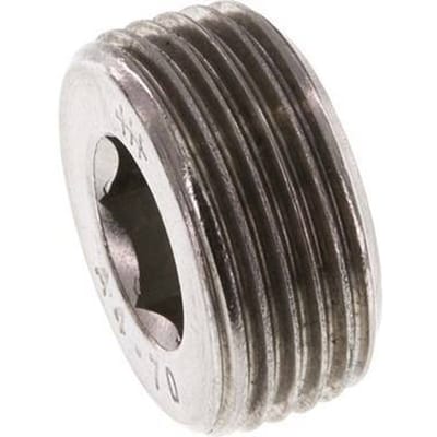 3/4'' RVS Plug met Binnenzeskant zonder kraag 40 Bar
