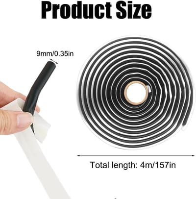 Dailygoods- Butylkoord 9.5mm - Zelfklevende Tape - Voor Auto Koplampen - Raam/Deuren - 4m - Waterdicht/Schokbestendig - Afdichtkoord