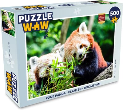 Puzzel Rode Panda - Planten - Boomstam - Legpuzzel - Puzzel 500 stukjes