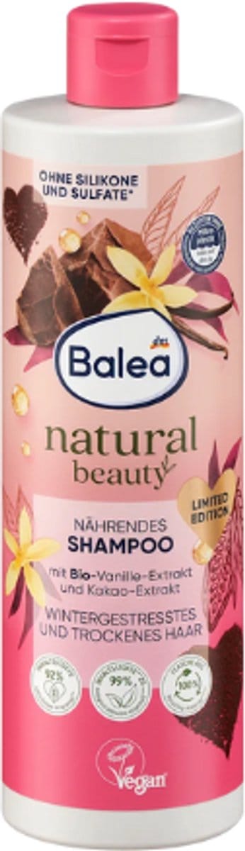 Balea Natural Beauty Shampoo - Tegen Winterstress | 1x 400ml - Vanille-Extract & Cacaoboter | Limited Edition 2025