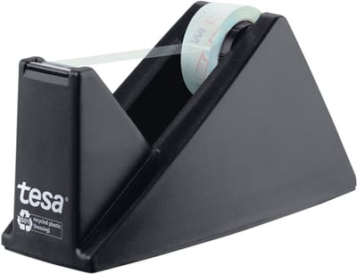 Plakbandhouder Tesa eco&crystal 59045 zwart met 1 rol tape 19mmx10m | 6 stuks