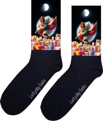 Sinterklaas cadeautjes sokken - Sinterklaas sokken - 5 december - Sinterklaas kadootje - Schoen cadeau - Pakjes avond - Grappige cadeau - December cadeau - December kadootje - LuckyDay Socks - Maat 37-44