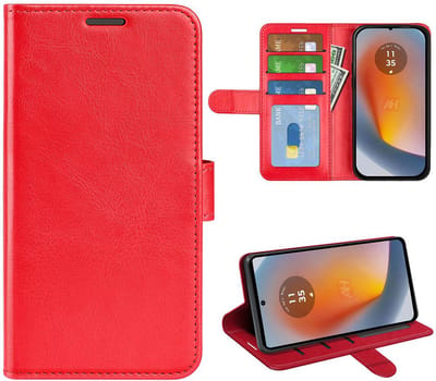 MobyDefend Hoesje - Geschikt voor Motorola Edge 50 Fusion - Wallet Book Case (Sluiting Achterkant) - Rood