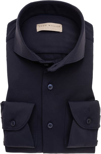 John Miller overhemd Tailored Fit donkerblauw