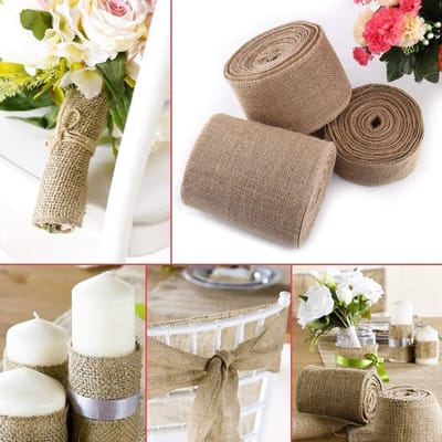 Jute Koord voor DIY Creaties - Vintage Tafelrunner, Versiering voor Bruiloften, Feestjes en Ceremonies - 10m Rol in 5cm, 10cm en 15cm breed
