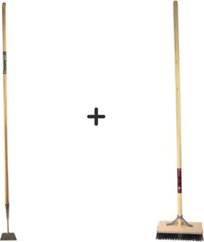 Synx Tools Rechte Schoffel 12cm Met Staal 160cm + Staaldraad Bezem Met Staal 150cm - Schoffel - Staaldraad