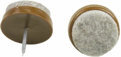 AMIG Viltglijders/meubelbeschermers met nagel - 4x - D19 mm - bruin - stoelpoten - kunststof/vilt - onder meubels