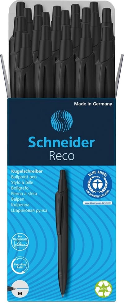 Schneider balpen - Reco - zwart - 20 stuks - S-131810-20