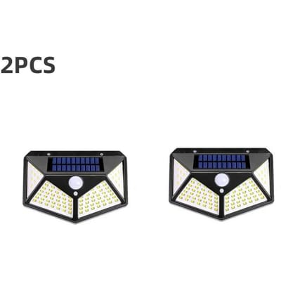 Zonne-buitenwandlamp met PIR-bewegingssensor, 100% op zonne-energie, straatverlichting op zonlicht voor tuin en binnenplaats black