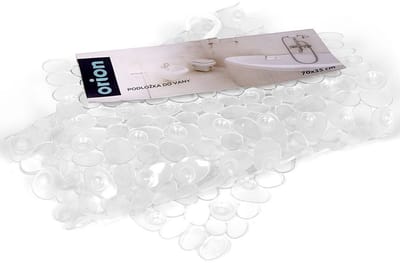 Orion Transparante Antislip Bad- en Douchemat met Zuignappen, 70 x 35 cm