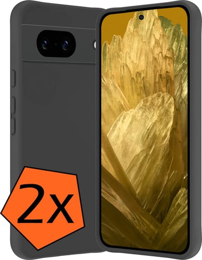 Hoes - 2 Stuks - Geschikt voor Google Pixel 8a - Sterk & Shockproof - Case Siliconen - Back Cover - Telefoon Hoes - Zwart