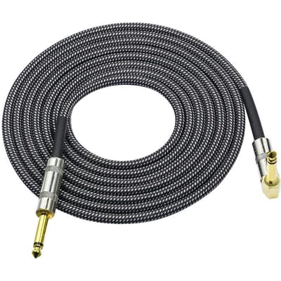 6 meter/20 voet muziekinstrument audio gitaarkabel snoer 1/4 inch recht naar haaks 3m
