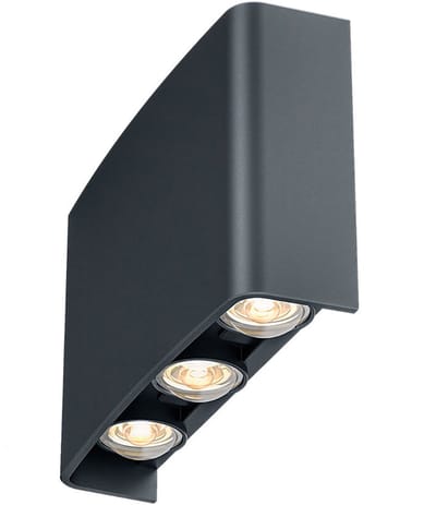 LED Wandlamp - Kingtron Victo - Up & Down - 6W 480lm - 840 Natuurlijk Wit 4000K - Voor Buiten en Binnen - Waterdicht IP65 - Rechthoek - Zwart