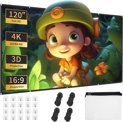 120 inch FHD Projectiescherm - Opvouwbaar Dubbelzijdig - Voor Binnen en Buiten