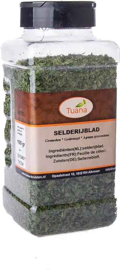 Tuana Kruiden - Selderijblad Gesneden - Strooibus 60 Gram - Tuanashop - MP-S-0004