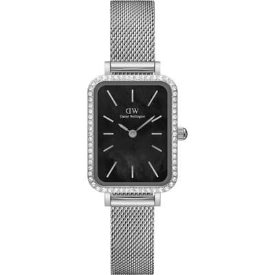 Daniel Wellington DW Watch Quadro Lumine Bezel Sterling Black MOP 20x26mm Silver