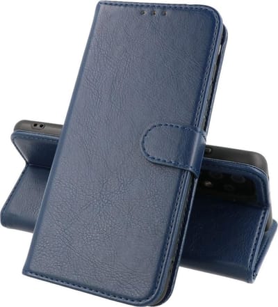 Hoesje Geschikt voor Samsung Galaxy A22 4G - Kaarthouder Book Case Telefoonhoesje - Navy