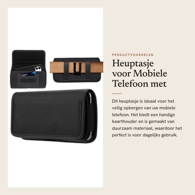Dailygoods- Heuptasje met kaarthouder - Universele riemtas - Waterdicht - Duurzaam Oxford-weefsel - Compatibel met Blackview modellen - Telefoontas