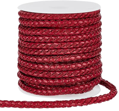 Dailygoods- Lederkoord 5,5 mm - 10 meter rond gevlochten - Traditioneel - Voor sieraden/riem - Kerstdecoratie - Maximaal 15 pond draagvermogen - Sieradenkoord