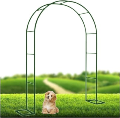 Rozenboog Tuin - Decoratieve Boog - Klimplanten Ondersteunen - Verwijderbare Basis - 350x220 cm - Groen
