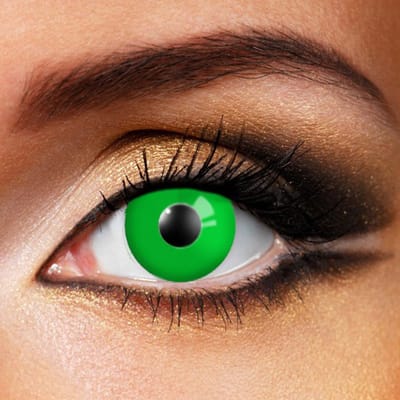 Partylens® groene kleurlenzen - Green Out - zachte jaarlenzen met lenshouder - Halloween - Cosplay