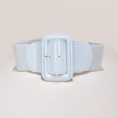 Rode elastische tailleband voor casual trenchcoat elastisch eenvoudige zwarte brede riem wit
