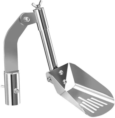 Goot Schop - Afvoer Spade - Dakgoot Onderhoud - Metaal Versterkt - 24 x 8 cm - Zilver