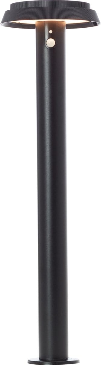 Brilliant Alvero - Buiten sokkellamp - Hoogte 70 cm - LED 4W - Solar - 500 lm - 3000K - IP44 - Sensor - Zwart
