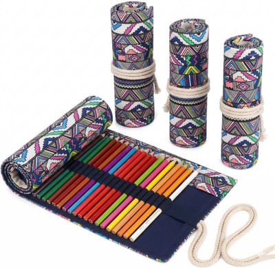 BOTC Pennen Etui- Roletui voor potloden en pennen - Premium Canvas Pennen Etui - Voor 72 Potloden