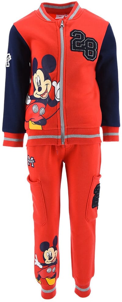Disney Mickey Mouse Joggingpak / Trainingspak - Vest + Broek - Rood/Navy - Maat 98 (3 jaar)