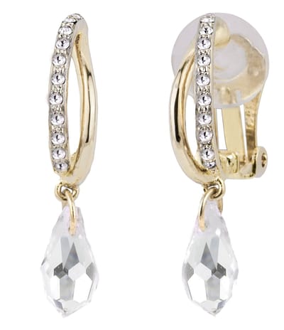 Traveller Clip Oorbellen - Oorhangers Dames - Goudkleurig - Preciosa Kristal - Druppel - 157565