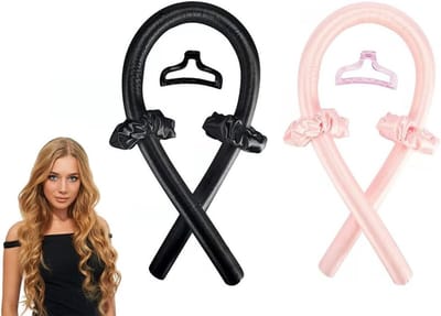 Zijdeachtige krullen zonder hitte, 6-delige set haarrollers, DIY haarkrullenband voor een perfecte nachtelijke styling, geschikt voor kort en lang haar