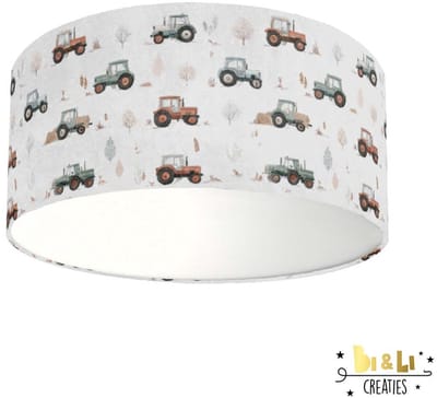 Plafondlamp Tractoren-sfeerverlichting-incl diffuser-tractor-kinderkamer-incl plafondfitting