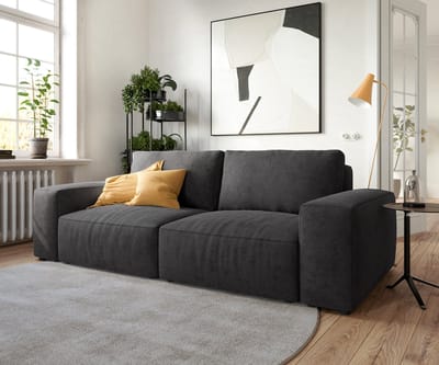 Big-sofa Lanzo microvezel zwart 230x95 cm