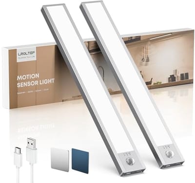 Kastverlichting met Bewegingsmelder en Oplaadbare LEDlamp - Dimbare Onderbouwlamp (21 cm, 1500 mAh, 2 stuks)