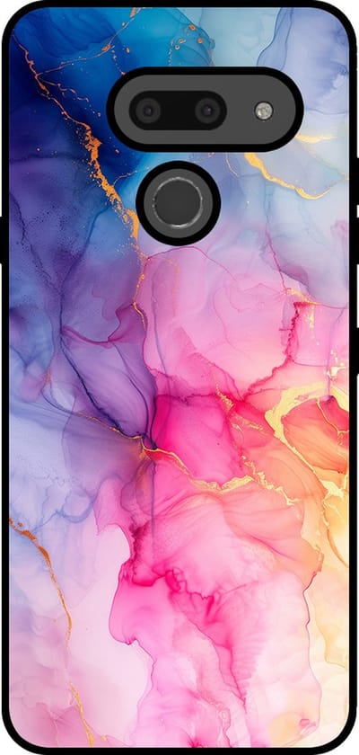Smartphonica Telefoonhoesje Geschikt voor LG G8 ThinQ met marmer opdruk - TPU backcover case marble design - Regenboog geschikt voor LG G8 ThinQ