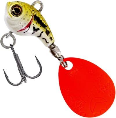 Kleine Tungsten Spinner Jig met Spin Tail voor Roofvisbaars en Forel