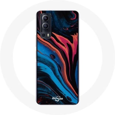 Coque Vivo Y72 blauw zwart rood abstracte textuur achtergrond