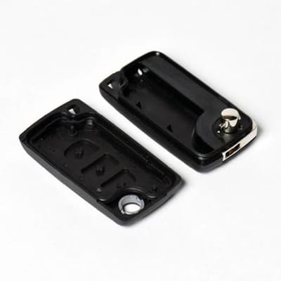 CE0523 Kit Coque Clé 3 Boutons + Pile CR1620, Compatible Peugeot 207/308/407, Citroën Berlingo/C5, sans Lame Label black