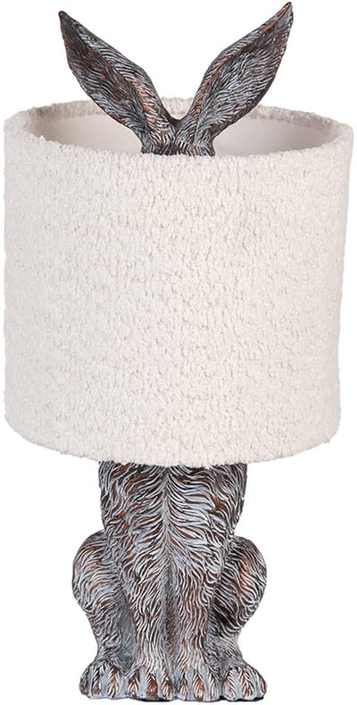 Clayre & Eef Tafellamp Konijn Ø 20x43 cm Bruin Beige Kunststof