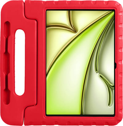 Hoes - Geschikt voor Apple iPad Air (2024/2025/2026) - 11 inch - Kinderhoes Shockproof Bumper - Kidsproof Case - Tablet Hoesje - Kinder Hoesje Cover - Rood
