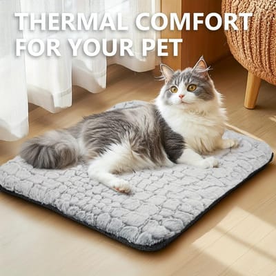 Zelfverwarmende huisdierpads Deken Puppy Pad Warme kussenmat voor katten Honden Wasbare huisdieren met thermische lichaamswarmte reflecterende kernpad S(20 x15.7inch ) gray